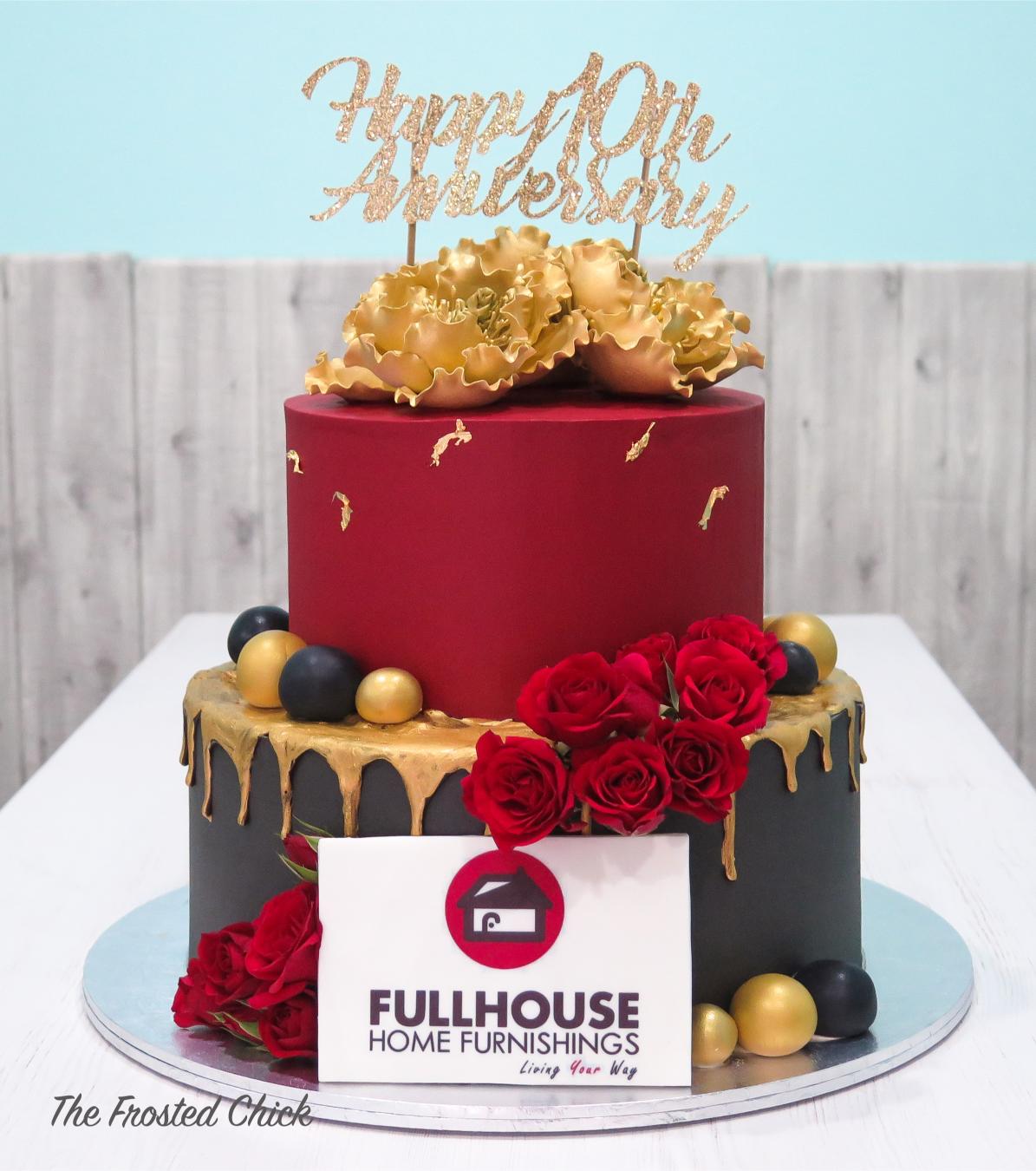 fullhouse logo 10 years red black gold